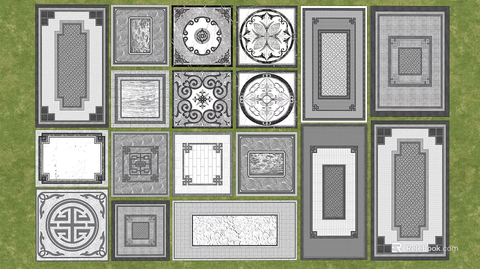 Garden Decorative Pavers With Various Shapes And Intricate Patterns For Landscaping 3d model 