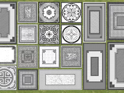 Garden Decorative Pavers With Various Shapes And Intricate Patterns For Landscaping 3d model