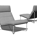 Modern Lounge Chair With Gray Fabric Upholstery And Sleek Metal Frame Design