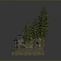 Modern Cartoon Scene Cartoon Landscape Animation Landscape 3d model
