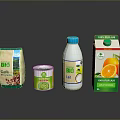 Organic Bio Food Products Including Café Coconut Milk Orange Juice and Green Tea Can