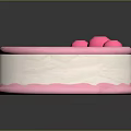 Happy Birthday Cake With Pink Roses Green Leaves And Festive Text
