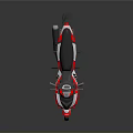 Red and White Sporty Motorcycle with Streamlined Design and Graphics