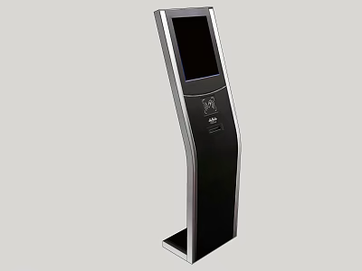 Public Facility Interactive Self Service Kiosk With Touch Screen And Standing Design 3d model