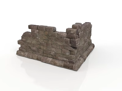 Modern Brick Structure Design With Gray Bricks Solid Construction And Minimalist Style 3d model