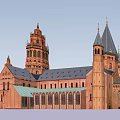 Historic Red Brick Architecture With Tall Towers Spires Slate Roof And Gothic Windows
