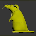Cartoon Mouse Character Wearing Round Glasses And Red Scarf Standing Pose