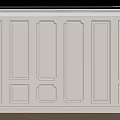 Elegant Light Beige Wall Paneling Featuring Rectangular And Decorative Patterns for Classic Interior Design 3d model