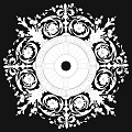 White Ornate Classical Ceiling Rose With Carved Floral Patterns And Central Hole 3d model