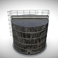 Industrial LOFT Storage Tank Chemical Iron Tank Industrial Storage Barrel 3d model