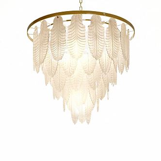 Light Luxury Chandelier Leaf Glass Chandelier 3d model