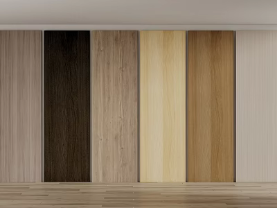 Wooden Wall Panels With Various Wood Grain Colors For Interior Decor 3d model