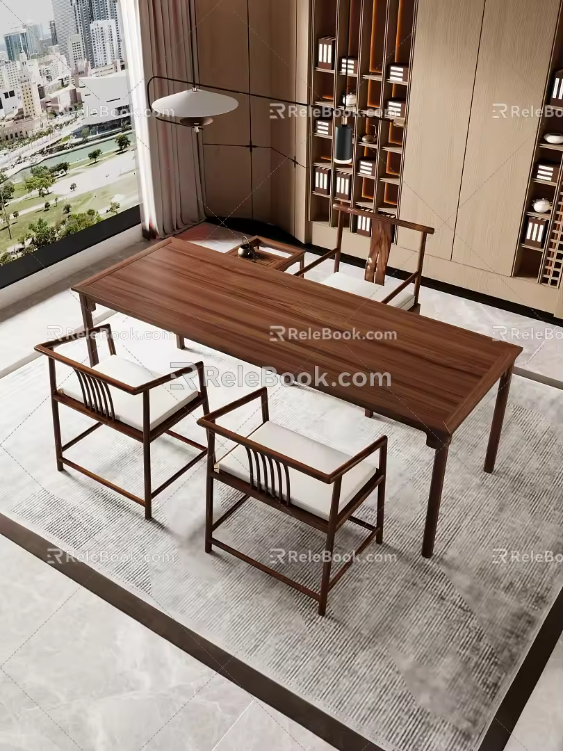 New Chinese Tea Table and Chair Tea Table and Chair Combination Tea Table 3d model