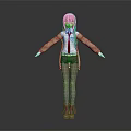 3D Character With Red Hair Beige Coat White Shirt Red Tie Arms Outstretched Gray Background
