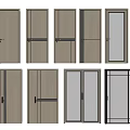 Modern Hinged Doors With Wooden Panels Black Frames And Glass Designs