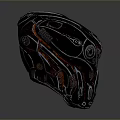 Futuristic Mechanical Weapon Design With Black Red Color Scheme And Intricate Textural Details