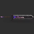 Fantasy Enchanted Sword With Glowing Purple Pink Blade And Decorative Hilt Design