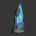 Blue Crystal Shaped Decorative Ornament Set Modern Artistic Home Decor with Textured Base