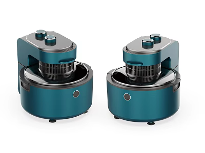 Blue Air Fryers Modern Kitchen Appliances With Control Knobs For Home 3d model