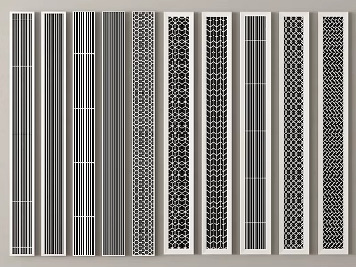 Various Decorative Air Conditioner Vents With Different Grille Patterns and Styles 3d model