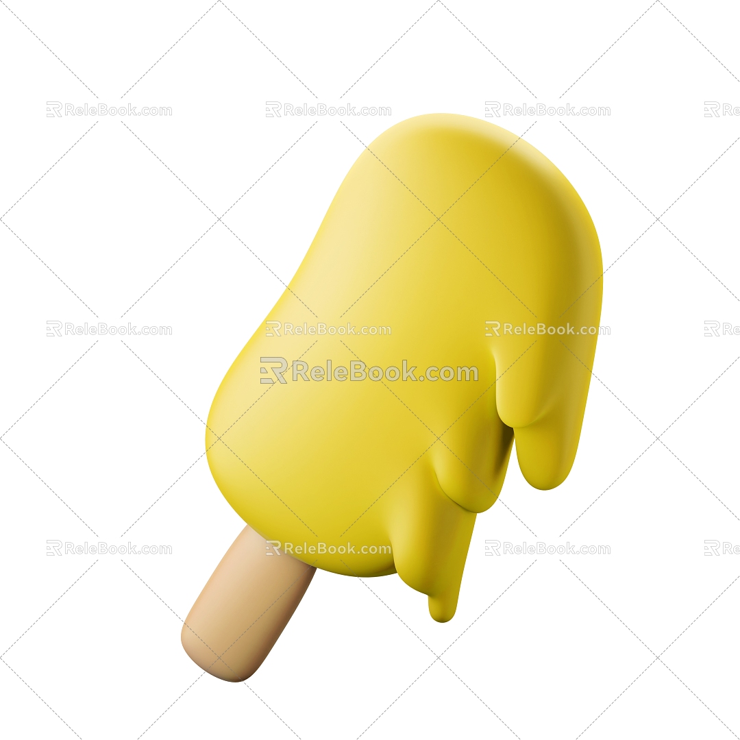 Modern ice cream popsicle cartoon ice cream 3d model