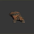 Decorative Ornament Figurine Creature Shaped With Orange Gray Textured Surface Fantasy Bulky Body And Thick Legs