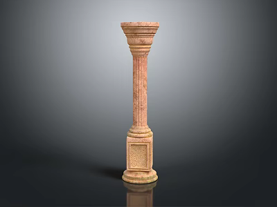 Elegant Intricate Carved Stone Column For Architectural Decoration And Design Use 3d model
