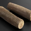 Natural Wooden Logs With Raw Texture And Solid Unprocessed Wood Design 3d model
