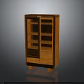 Classic Wooden Cabinet With Glass Doors Drawer And Legs For Home Decor