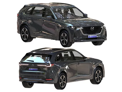 Gray Mazda SUV Exterior Design With Front And Rear Views 3d model