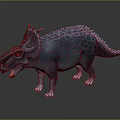 Blue Spotted Triceratops Dinosaur Figure With Spiked Back Horned Head Open Mouth And White Claws