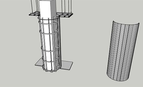 modern column cylinder 3d model