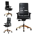 Ergonomic Modern Office Chair With Adjustable Armrests Gold Base Design 3d model