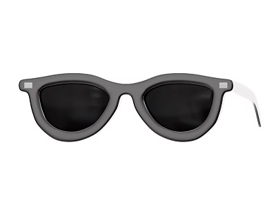 Fashionable Cat Eye Sunglasses with Dark Lenses and Gray Frame Design 3d model