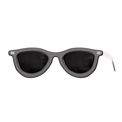 Fashionable Cat Eye Sunglasses with Dark Lenses and Gray Frame Design 3d model
