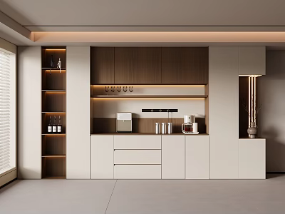Modern Middle Style Sideboard Wine Cabinet 3d model