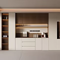 Modern Middle Style Sideboard Wine Cabinet 3d model