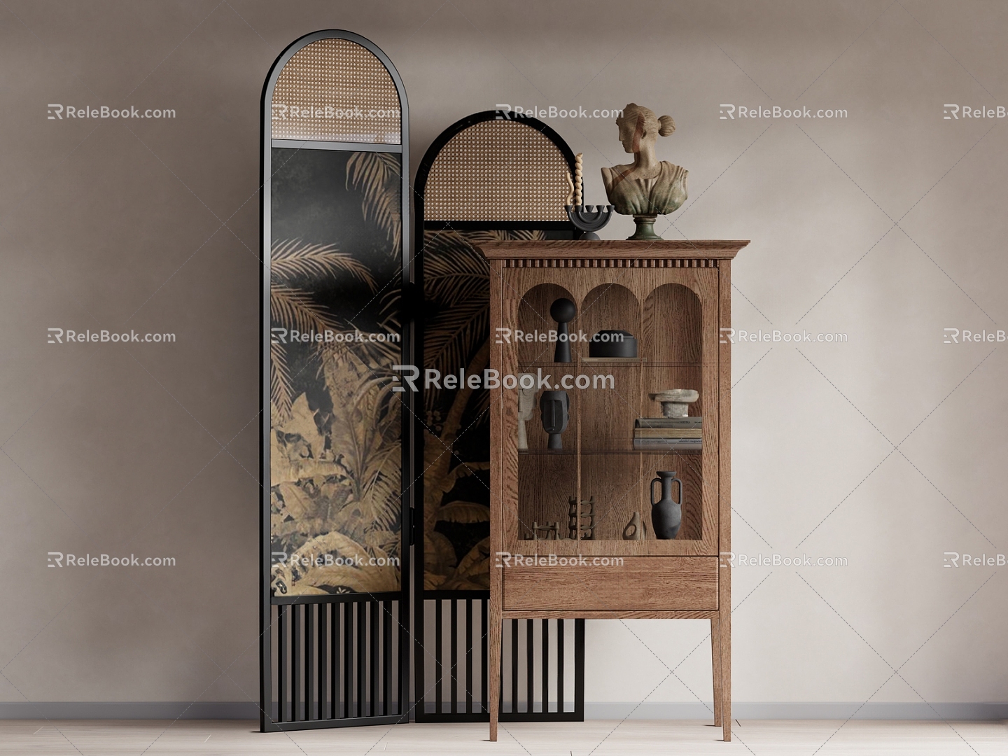 French Antique Decorative Cabinet 3d model