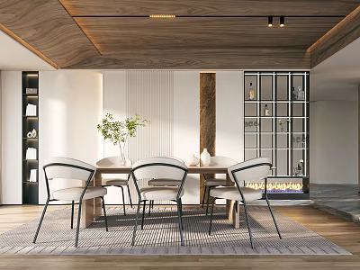 Modern Restaurant Home Restaurant Cream Restaurant Open Restaurant 3d model