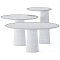 Modern Side Tables With Round Tabletop And Cylindrical Base In Brown Black Beige 3d model