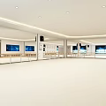 Spacious Fitness Studio With Mirrors Barres Large Screens And Light Colored Floor
