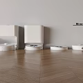 Smart Robot Mr Robot ii White Modern Design On Wooden Floor Interior