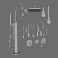 Modern Chrome Bathroom And Kitchen Faucets With Sleek Design And Shower Heads