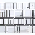 Various Window Frame Designs With Different Glass Panel And Architectural Styles 3d model