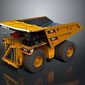 CAT 797 Yellow Mining Dump Truck With Large Tires And Open Dump Bed For Heavy Duty Operations