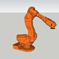 Industrial Robotic Arm Orange 3D Model With Precision Engineering For Manufacturing 3d model