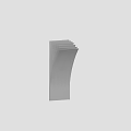 Modern Curved Metallic Wall Lamp With Warm Yellow Light Mounted On Wall