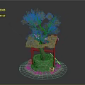 Rustic Stone Well Structure With Small Tree Roof And Surrounding Grass
