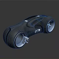 Futuristic Black Motorcycle with Blue Accent Lights Large Wheels and Sleek Aerodynamic Design