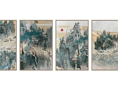 Chinese New Chinese Landscape Ink Painting Hanging Painting Decorative Painting Mood Painting model